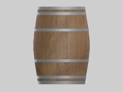 Medium Toasted Lowpoly Bordeaux Barrel Low-poly 3D model