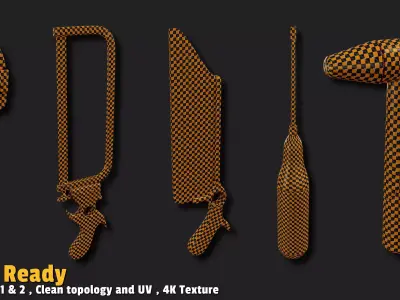 5 Tools  Game Ready VOL01 Low-poly 3D model