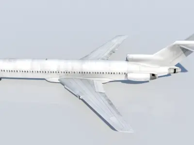 B727-200 derelict scrapyard low poly  Low-poly 3D model