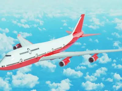 Boeing 747-400 3D model buy