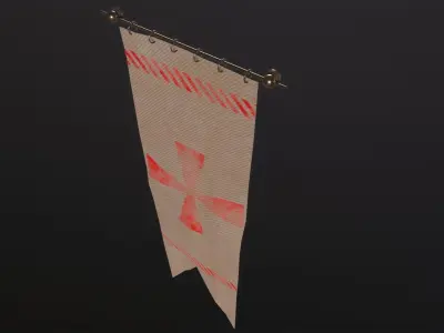 Banners 3D Model Low-poly 3D model