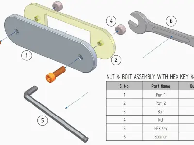 Allen Key and Spanner Animation 3D model