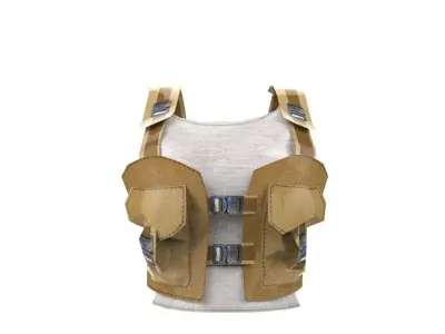 Women military clothing camouflage Low-poly 3D model