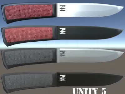 Low Poly PBR P44 Knife Free low-poly 3D model