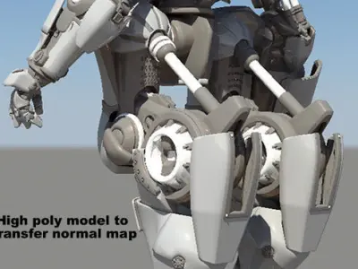 Robot Warrior Low-poly 3D model