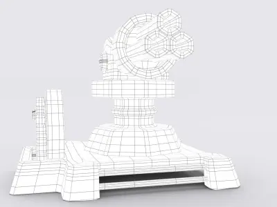 Cartoon Turret Low-poly 3D model