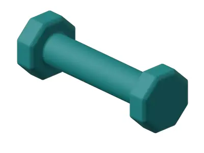 Plastic Otcagonal Dumbbell 3D model