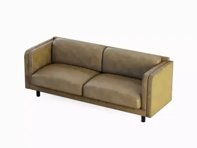 Leather Sofa 02 Low-poly 3D model