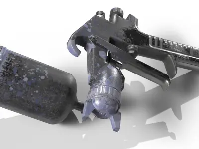 AIR SPRAY GUN lowpoly Low-poly 3D model