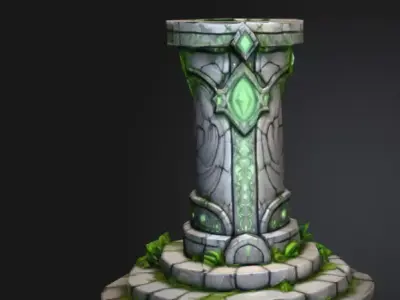 Ancient Pillars Low-poly 3D model get