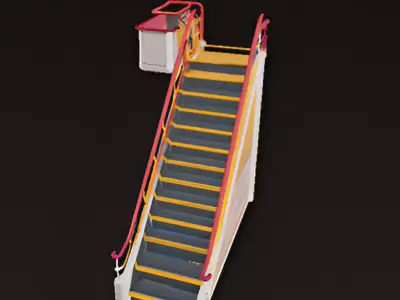 Minimalist Airport Staircase Low-poly 3D model
