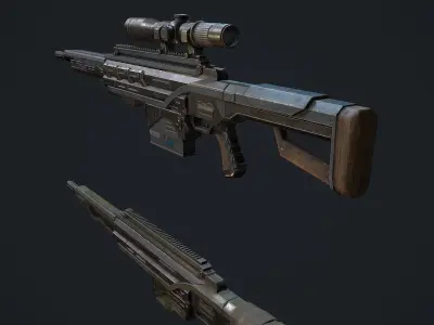 Whisp rifle Low-poly 3D model