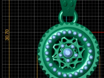 Gear pendant 3D printable model       3D print model