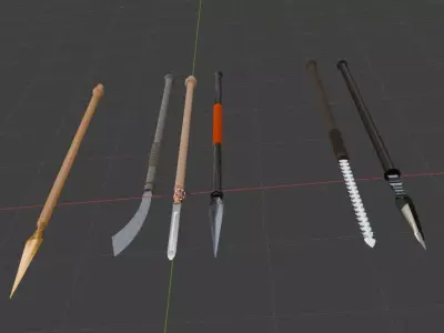 Spear collection Free 3D model