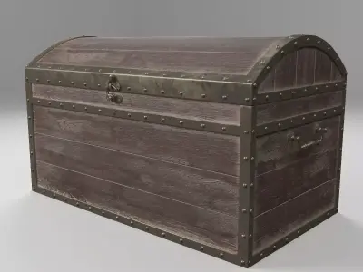 High Quality Antique Wooden Chest 3D model