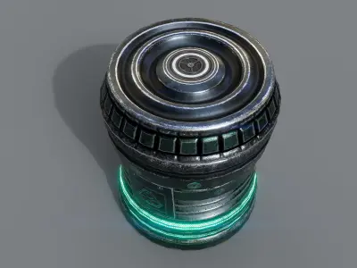 Energy cell or Futuristic grenade - 7 Color Variants Low-poly 3D model