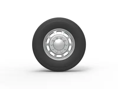 Front custom wheel of semi truck Version 3 Scale 1 to 25 3D print model