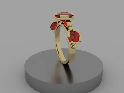 Red Stone Ring  3D model