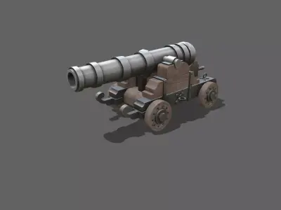 mediavel style cannon Low-poly 3D model