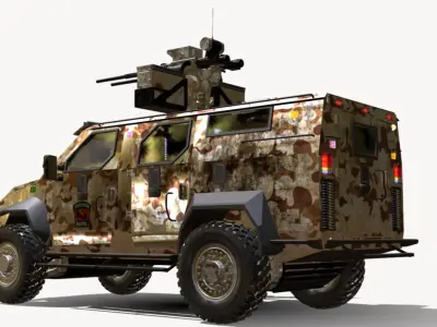 conceito veiculo blindado 4x4 Low-poly 3D model