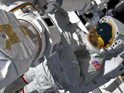 Spacesuit Extravehicular Mobility Unit EMU Rigged 3D model