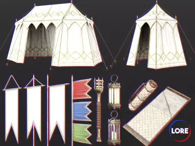 Medieval Collection Noble Campsite 3D Model Pack