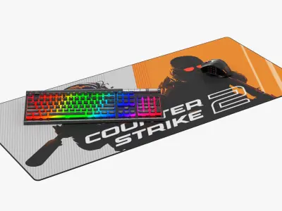 Counter-Strike 2 Gaming Set with RGB Keyboard and Mouse 3D model