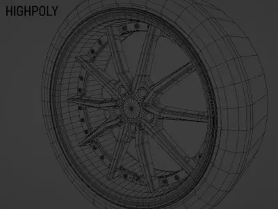 Artisan Spirits CORART A5 20 Inch Wheel Low-poly 3D model