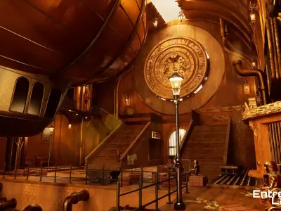 Steampunk Victorian  Zeppelin Station Modular Environment Low-poly 3D model