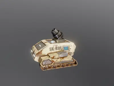 Mortar Tank Low-poly 3D model
