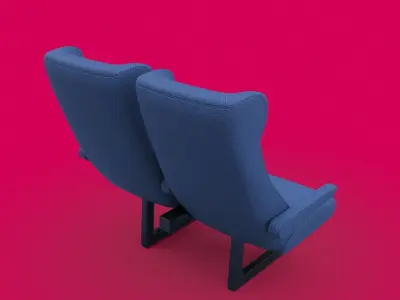 Train seat Plane passenger seats with pillow and armrest 3D model