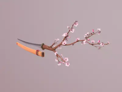 Katana Sakura Free low-poly 3D model