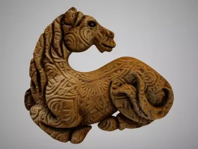 Horse Carving 3D print model