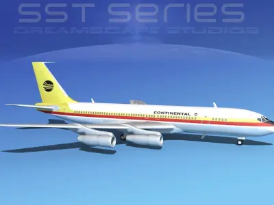 Boeing 707-320 SS Continental Airlines 3D model