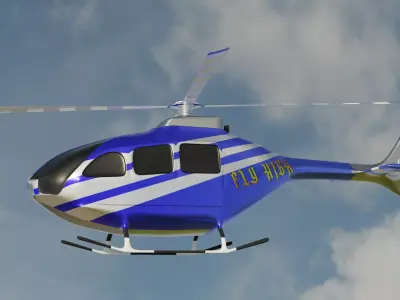 Airbus Helicopter low poly  Low-poly 3D model