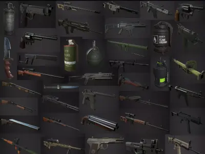 Weapon Pack Low-poly 3D model buy