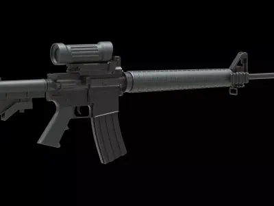 Colt Canada C7A2 Low Poly Low-poly 3D model