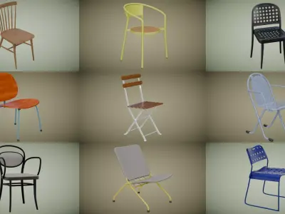 Chair Collection 10 3D Model Pack