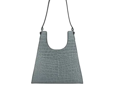 Sky blue Leather Hobo Bag 3D model