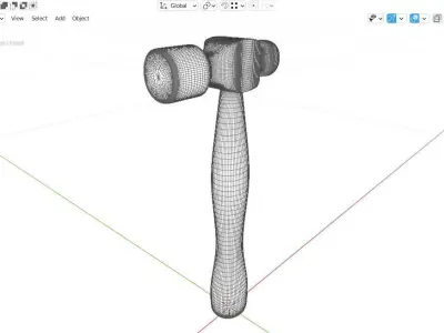 Ball Peen Hammer 3D model