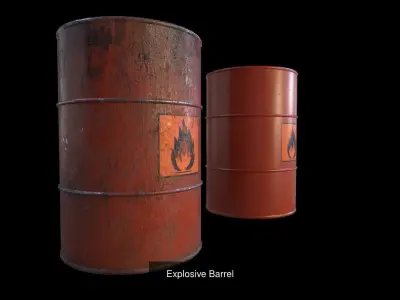 Barrels two rusty 3D Model Pack