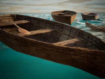 Boats Package 12 Assets Low-poly 3D model