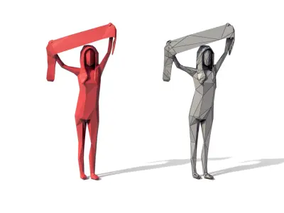 Low Poly Posed People Pack 6 3D model