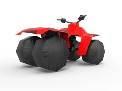 ATV - 4 Wheel Motobicycle - Cross LowPoly Free low-poly 3D model