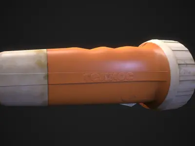 Old Flashlight - PBR Game Ready Low-poly 3D model Low-poly 3D model