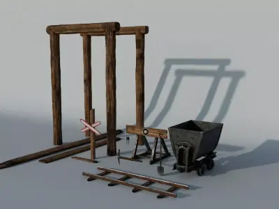 Mine props bundle 3D model