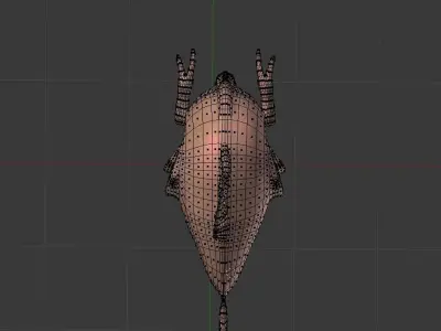 Alien Fish BASE MESH Free 3D model