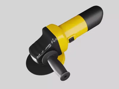 Yellow angle grinding machine tool 3D model