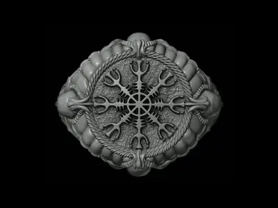 Helm Of Awe Ring  3D print model