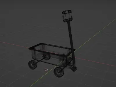 Toy Wagon Low-poly 3D model